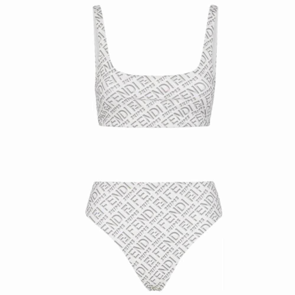Fendi x Skims white reversible 2 piece swimsuit